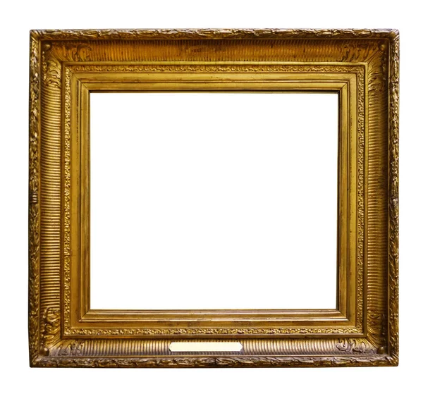 Foto houten sierlijke frame voorontwerp op witte geïsoleerde achtergrond — Stockfoto