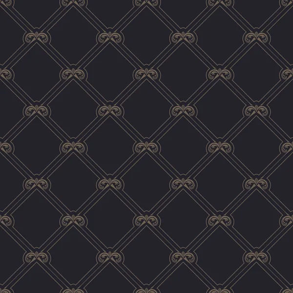 Black Seamless Textures Vector Rococo Background Patterns Lines Triangles Vintage — Stock Vector
