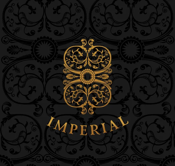 Vintage emblem. Flourishes crest. Calligraphic Floral royal design. — ストックベクタ