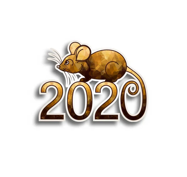 Año nuevo 2020 fondo de felicitación. Banner cuadrado vectorial con el símbolo del nuevo año — Vector de stock