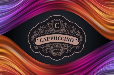 Renkli akış posteri. Dalga çerçeve sıvı rengi