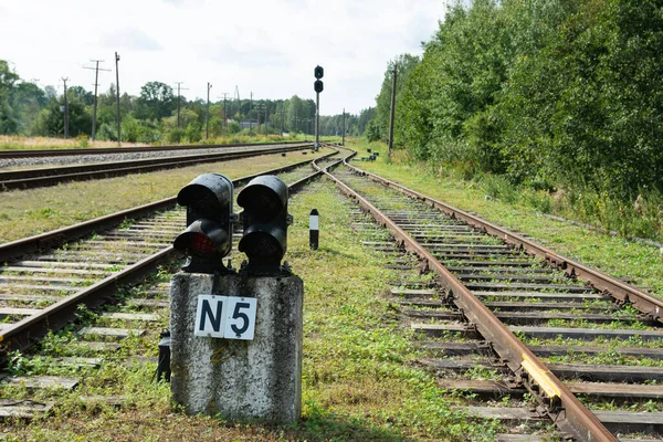 Viejas Líneas Ferrocarril Rústico — Foto de Stock