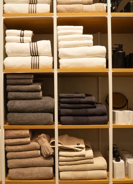 Soft Cotton Towels Shop — Stock Photo, Image