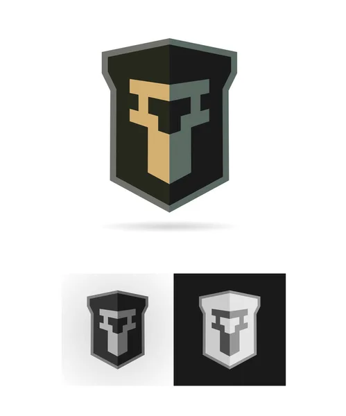 Abstract Logo Ontwerp Beveiligingsschild Beveiligd Badge Identiteit Creatief Geometrisch Embleem — Stockvector