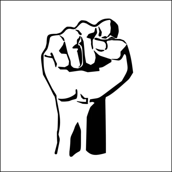 Hand Man Knytnäve Vektor Illustration Symbolen För Protestfrihet — Stock vektor