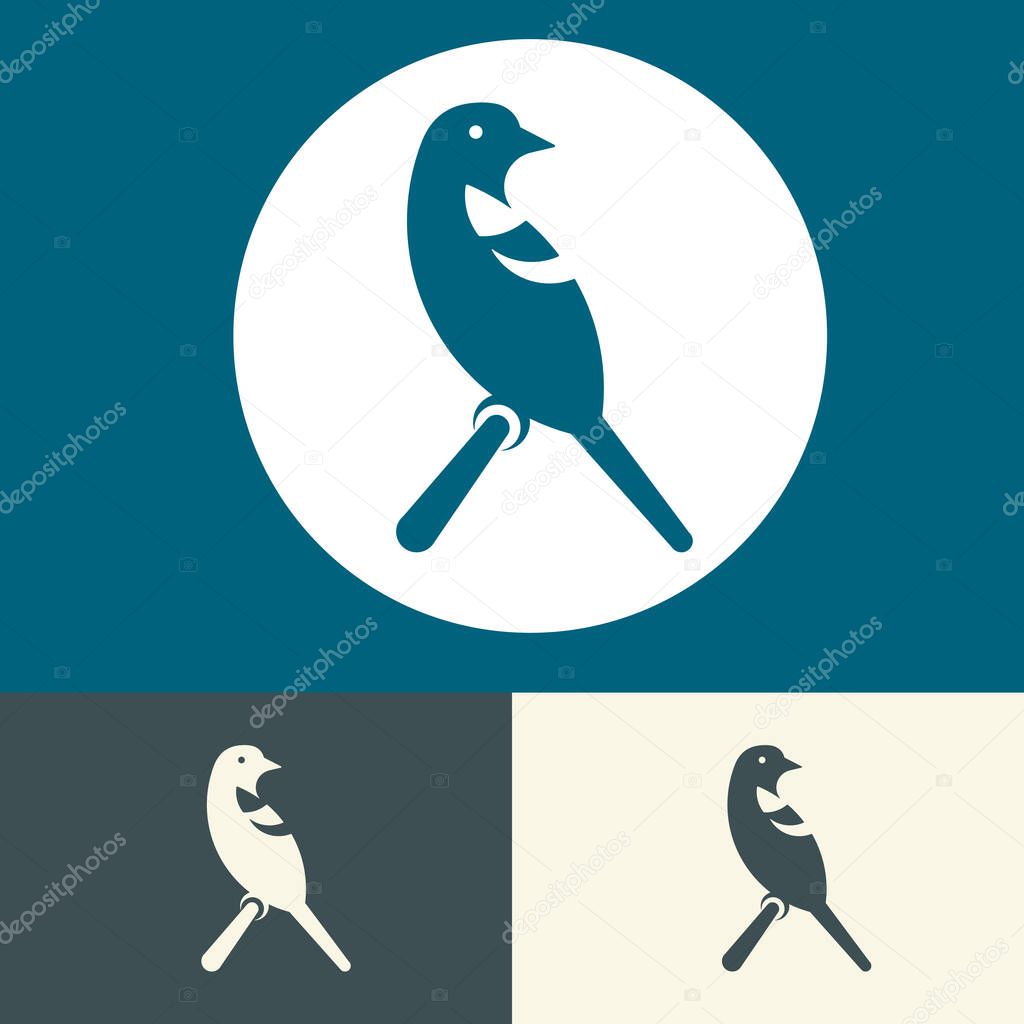 Bird logo animal minimalist vector design. Fauna brand identity sign.