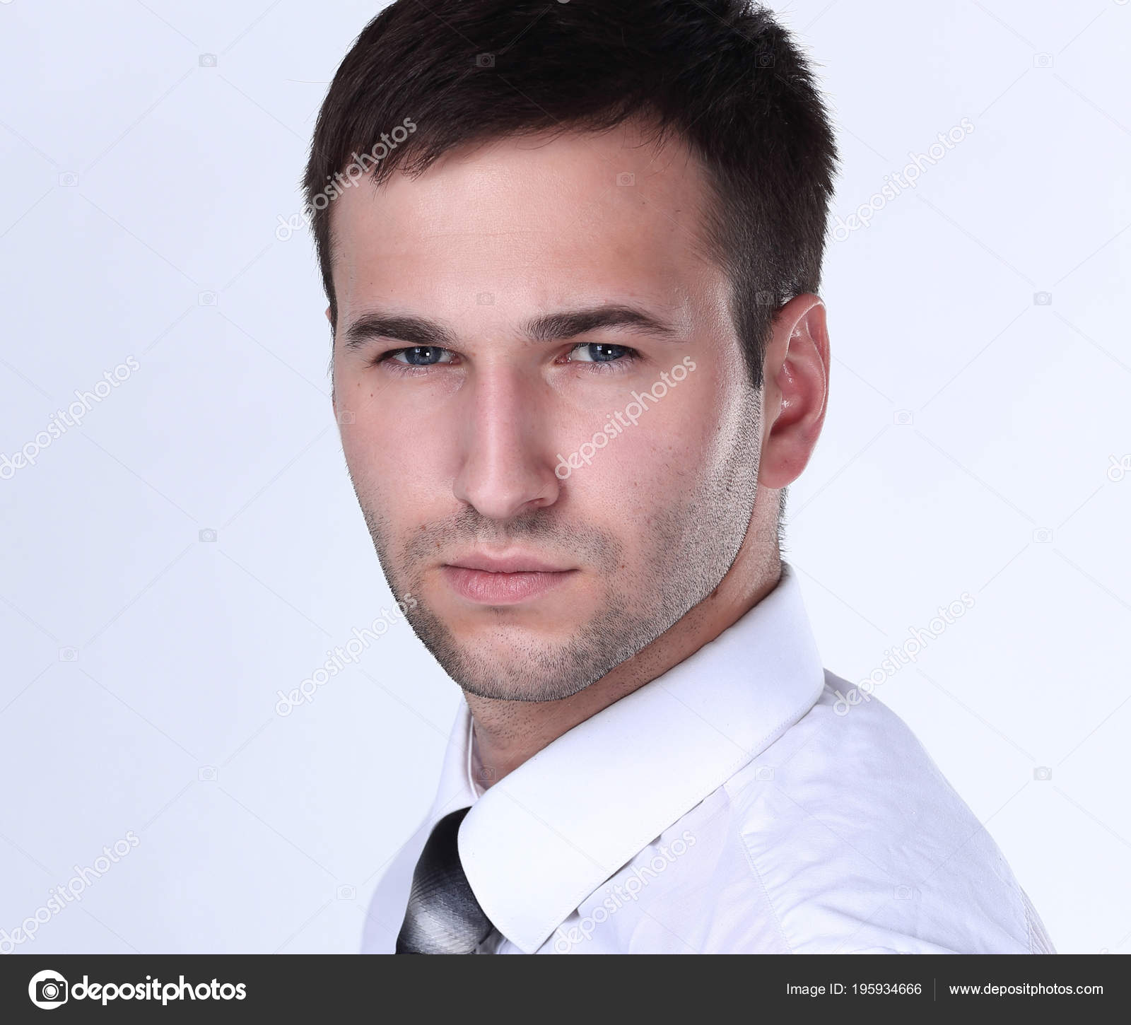 Close Up Face Of A Successful Business Man Stock Photo