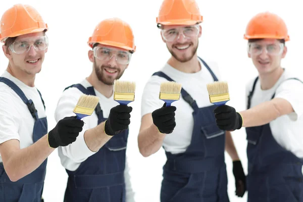 Closeup.portrait of team of construction workers — Stock Photo, Image
