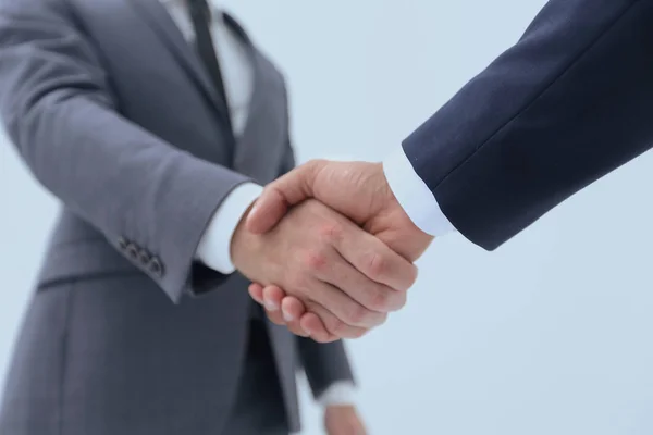 Affärsman av handslag inbjuder till samarbete. — Stockfoto