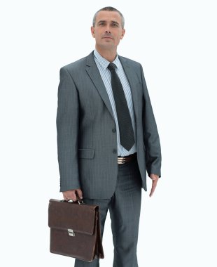 evrak çantası ile kendine güvenen iş adamı