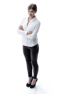 tam büyüme. genç iş kadını portresi. Ben