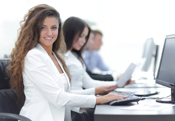 Mujer Negocios Fondo Los Colegas — Foto de Stock