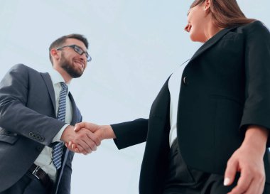 İş ortaklığı toplantı kavramı. Görüntü businessmans handsha