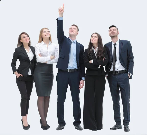 Ledare för pekar målet för det business-teamet — Stockfoto