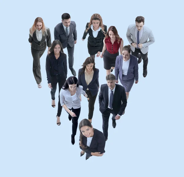 Going business people behind the leader. isolated on white — Stock Photo, Image