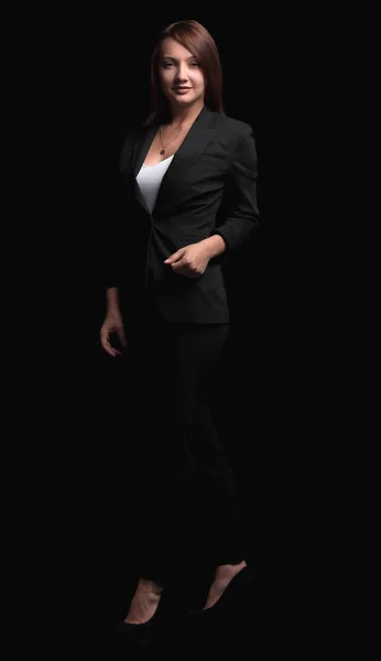 Retrato de mujer de negocios segura. aislado sobre un fondo oscuro . —  Fotos de Stock