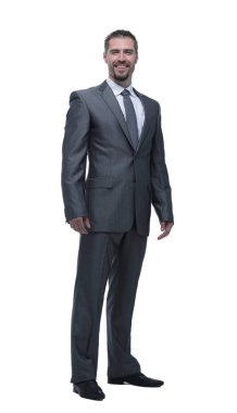 Kendine güvenen işadamı tam growth.portrait içinde