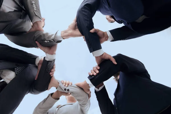 Business team are taking each others hands — Stock Photo, Image