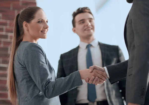 Iş kavramı .handshake Mali ortaklar. — Stok fotoğraf