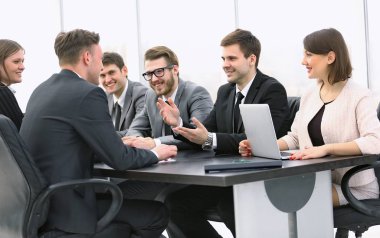 iş takım ile bir atölye iletken işadamı