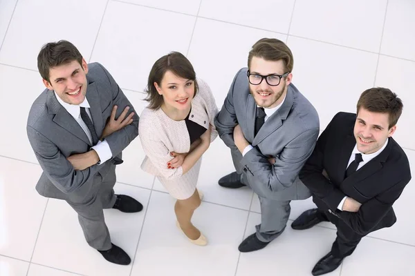 Blick von oben. Erfolgreiches Unternehmerteam — Stockfoto