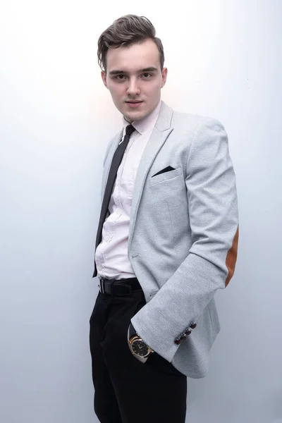 Closeup of a young man in a business suit. — Stock Photo, Image