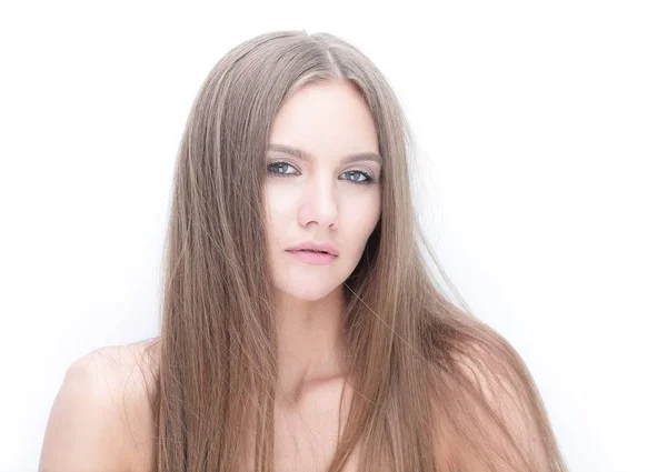 Retrato de la joven chica moderna con el pelo largo —  Fotos de Stock