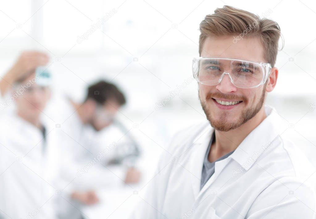 closeup.successful scientist on a light background