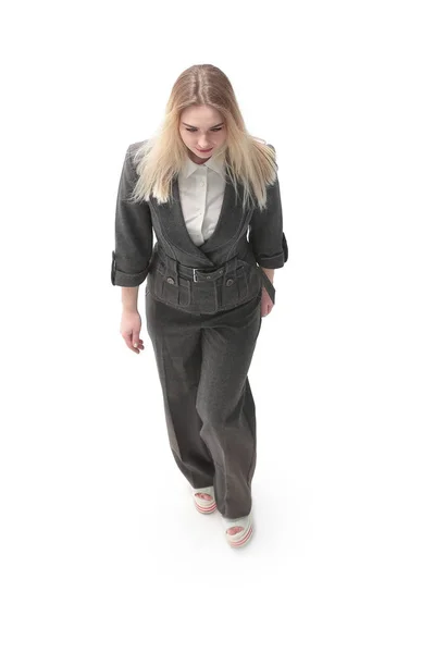 Vista desde la mujer de negocios top.young caminando hacia adelante —  Fotos de Stock