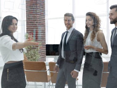 iş kadını ile kopya alanı ile onun iş team.photo