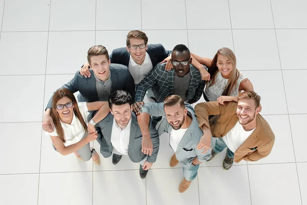 Top view.happy business team. das Konzept des Erfolgs — Stockfoto