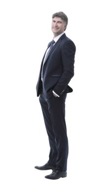 yan görünümü. Başarılı bir iş adamı portresi