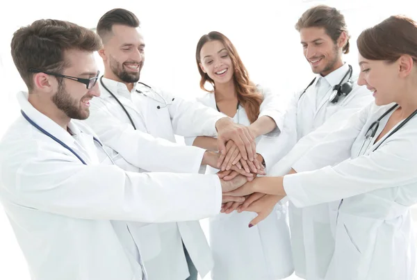 Orvosi gyakornokoknak csoportja azt mutatja, hogy az egység — Stock Fotó