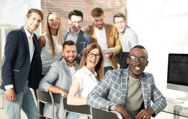 Professional business team in the workplace — Stock Photo, Image