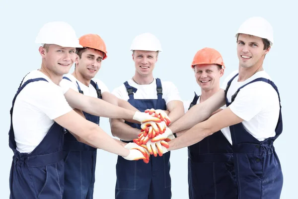 Grupp av professionella industriarbetare. — Stockfoto