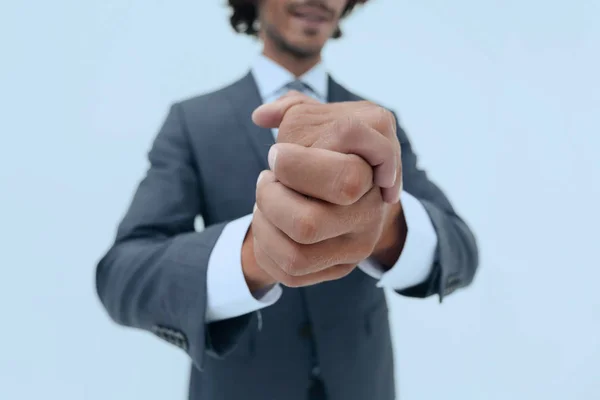 Retrato del hombre de negocios barbudo frotándose las manos —  Fotos de Stock