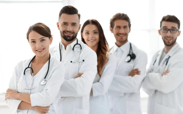 Portret van een succesvolle groep van artsen stagiaires. — Stockfoto