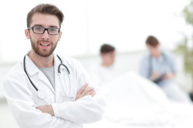 doktor hastane koğuşunda arka plan üzerinde.