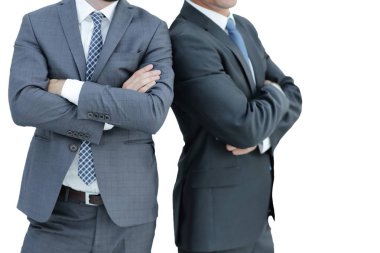 yakın çekim yan yana duran iki İşadamlarından