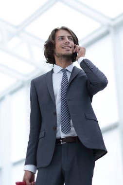 Bagaj cepten konuşma ile alt view.businessman