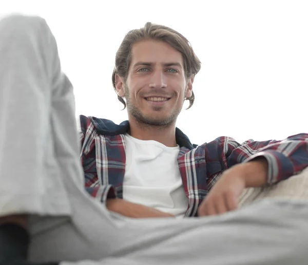 Homem moderno de sucesso. foto no fundo — Fotografia de Stock