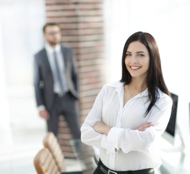 başarılı genç iş kadını portresi.