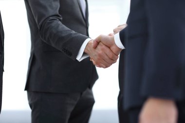 closeup.Handshake iş ortakları.