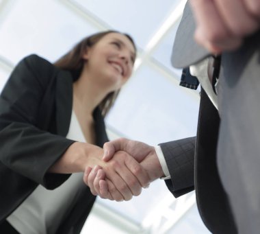 İş ortaklığı toplantı kavramı. Görüntü businessmans handsha
