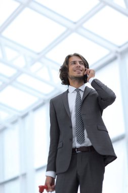 Bagaj cepten konuşma ile alt view.businessman