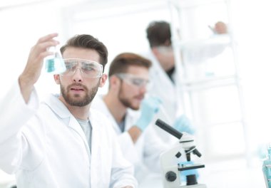 closeup.Scientists Laboratuvarı