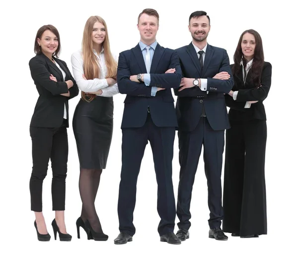 Retrato em pleno crescimento. equipa de jovens empresários — Fotografia de Stock