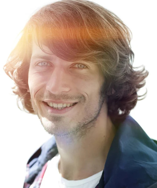 portre. şık bir ekose gömlekli adam. yakın çekim.