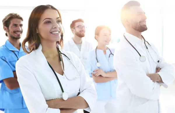 Equipe view.professional inferior de médicos centro médico — Fotografia de Stock