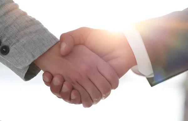 Business people shaking hands isolated on white background — Stock Photo, Image